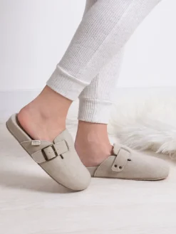 Totes Nude Isotoner Felt Clogs With Ultra Comfort Foam & Pillowstep New