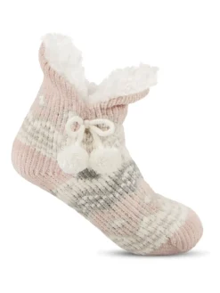 Totes Pink Toasties Ladies Chenille Crop Knitted Slipper Socks Best