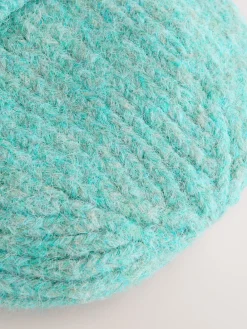 Next Turquoise Blue Ribbed Beanie Containing Wool Hat Clearance