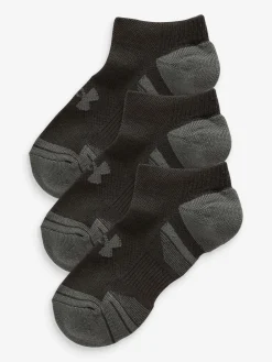 Under Armour No Show Performance Tech Crew Socks 3 Pack Black Sale