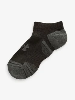 Under Armour No Show Performance Tech Crew Socks 3 Pack Black Sale
