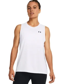 Under Armour White UA Tech Tank Solid T-Shirt Clearance