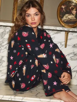 Urban Threads Navy Hot Chocolate Short Pyjamas Set Sale