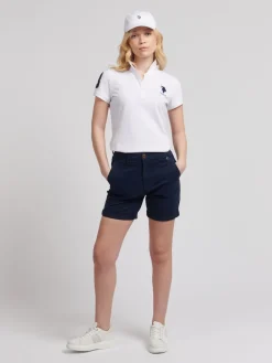 U.S. Polo Assn . Blue Classic Womens Chino Shorts New