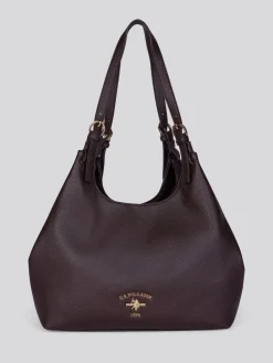 U.S. Polo Assn Brown Stanford PU Large Handle Bag Outlet