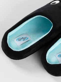 Vanilla Underground Black Pingu Mule Slippers New