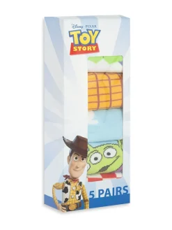 Vanilla Underground Blue Disney Toy Story Unisex Multicoloured Multi Character Calf Socks Set of 5 New