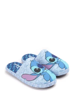 Vanilla Underground Blue Stitch Womens Winter Mule Slippers