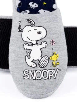 Vanilla Underground Grey Snoopy Womens Winter Mule Slippers Sale