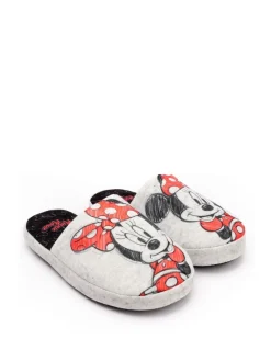 Vanilla Underground Grey Minnie Mouse Womens Winter Mule Slippers New