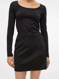 VERO MODA Black Short Faux Suede Skirt Clearance
