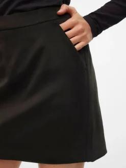 VERO MODA Black Short Faux Suede Skirt Clearance