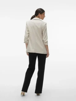 VERO MODA Cream Textured Ruched Sleeve Jacket Outlet