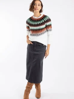 Weird Fish Black Juda Longline Denim Skirt Sale