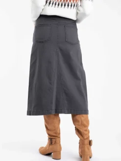 Weird Fish Black Juda Longline Denim Skirt Sale