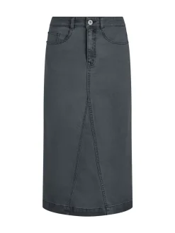 Weird Fish Black Juda Longline Denim Skirt Sale