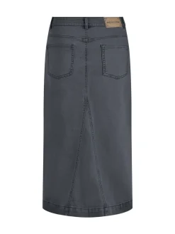 Weird Fish Black Juda Longline Denim Skirt Sale