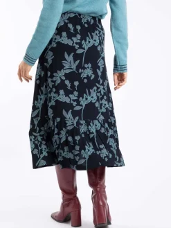 Weird Fish Minnerve Tiered Printed Midi Skirt Blue Sale