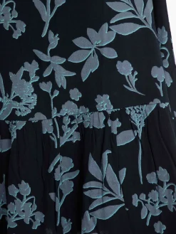 Weird Fish Minnerve Tiered Printed Midi Skirt Blue Sale