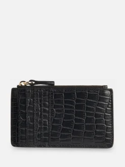 Whistles Black Croc Zip Top Card Holder Purse Online