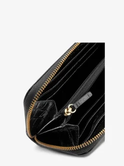 Whistles Black Long Shiny Croc Effect Purse Outlet