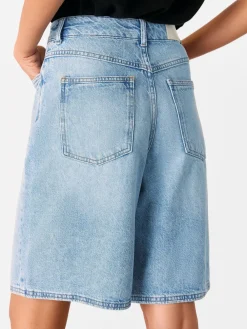 Whistles 100% Cotton Authentic Knee Length Shorts Blue Best