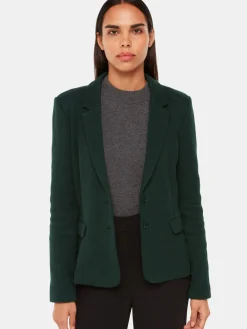 Whistles Green Slim Jersey Jacket Sale