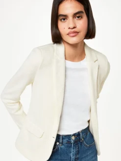 Whistles White Slim Jersey Jacket Clearance