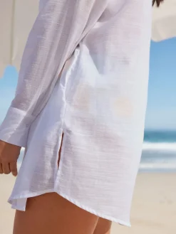 Next White Beach Cover-Up Shirt New