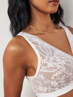 Next B-H Lace Total Support Non Pad Non Wire Ultimate Comfort Bra White Hot