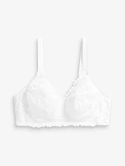 Next B-H Total Support Non Pad Non Wire Full Cup Lace Ultimate Comfort Bra White New