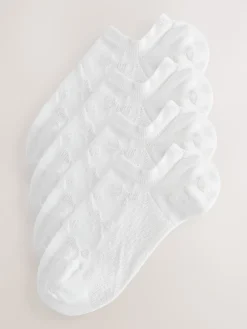 Next Trainer Socks 4 Pack White Bow Texture New