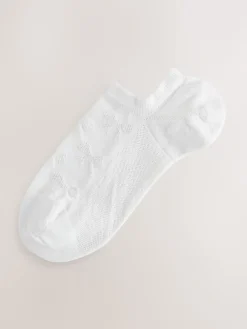 Next Trainer Socks 4 Pack White Bow Texture New