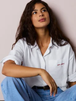 Next Casual Long Sleeve Cropped Shirt White Best