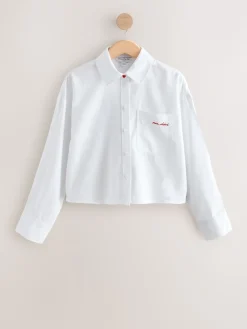 Next Casual Long Sleeve Cropped Shirt White Best