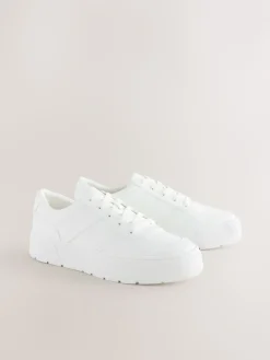 Next Cleat Chunky Lace Up Trainers White Outlet