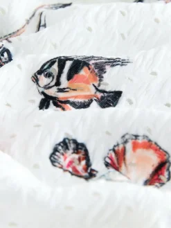 Next White Conversational Broderie Brazilian High Leg Bikini Bottoms Clearance