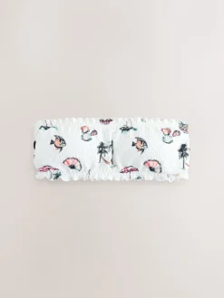 Next White Conversational Broderie Bandeau Bikini Top Sale