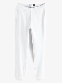 Next White Cropped Denim Jersey Leggings New