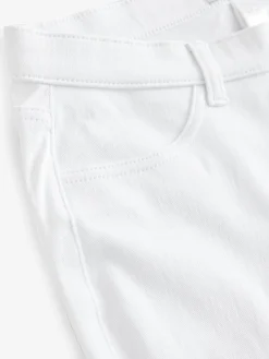 Next White Cropped Denim Jersey Leggings New