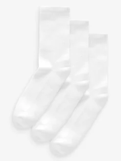 Next White Cushion Sole Ribbed Sport Ankle Socks 3 Pack With Arch Support Online