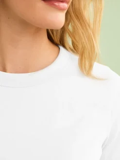 Next White Essential Pure Cotton Short Sleeve Crew Neck T-Shirt Sale