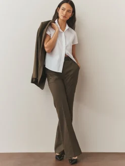 Next White Fitted Stretch Essential Short Sleeve Shirts 2 Pack Online