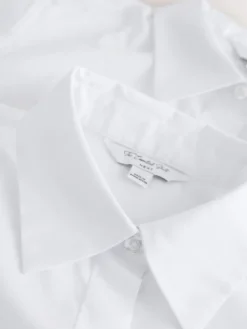 Next White Fitted Stretch Essential Short Sleeve Shirts 2 Pack Online