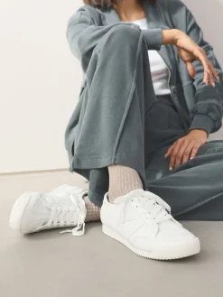 Next Forever Comfort® Slimeline Side Stripe Lace Up Trainers White Online