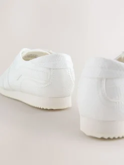 Next Forever Comfort® Slimeline Side Stripe Lace Up Trainers White Online