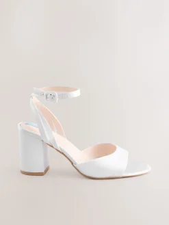 Next Forever Comfort® Wedding Round Toe Block Heel Bridal Sandals White