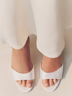 Next Forever Comfort® Wedding Round Toe Block Heel Bridal Sandals White