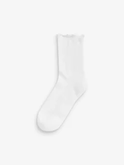 Next Frill Top Cushion Sole Ankle Socks 4 Pack White Best