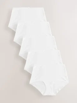 Next White Full Brief Cotton Rich Knickers 5 Pack